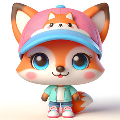 Chibi Style Fox 3D Rendering