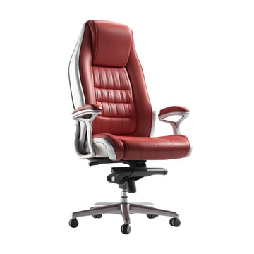 Red Executive Chair Illustration Art on a Transparent Background Generative AI