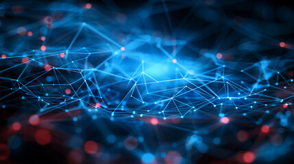 Obraz premium Nodes and lines depict a complex network