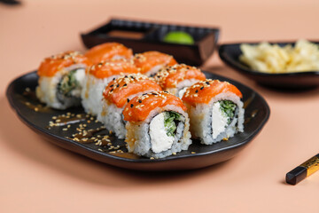 fFesh sushi set traditional japanese food