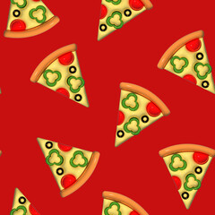 seamless pattern with pizza