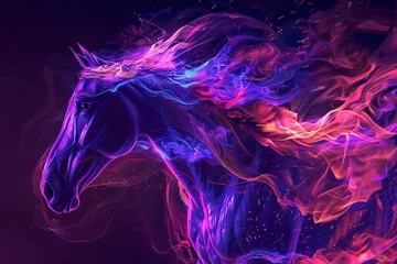 Poster a horse with colorful flames © Gheorghe