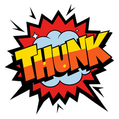 Comic Thunk Splash Vector Illustration