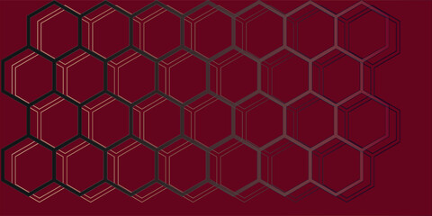 dark gray abstract wide horizontal banner with hexagon carbon fiber grid, vector eps10