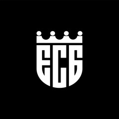 ECG letter logo design with black background in illustrator, cube logo, vector logo, modern alphabet font overlap style. calligraphy designs for logo, Poster, Invitation, etc.
