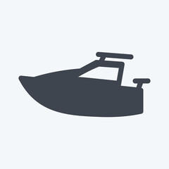 Icon Yacht - Glyph Style - Simple illustration,Editable stroke