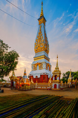 Fototapeta premium Phra That Phanom Temple is an important Buddhist temple that is highly respected by people in the northeastern part of Thailand and Laos.
