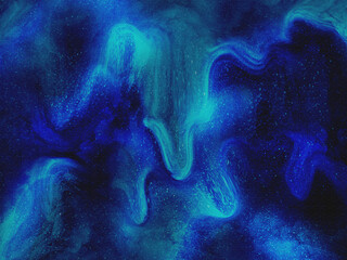 Abstract blue fluid patterns and smooth dynamic flowing shapes with copy space. modern creative background design	
