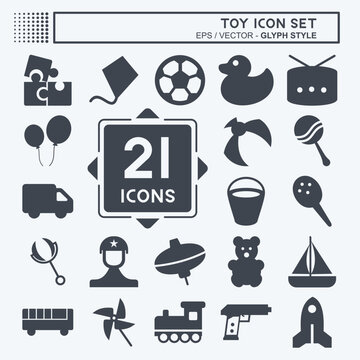 Icon Set Toy - Glyph Style - Simple illustration