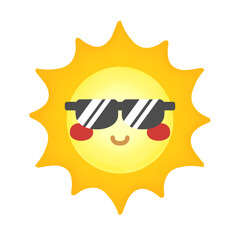 illustration of sun with sunglasses