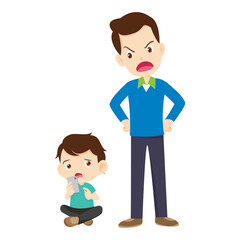 parent angry scold to kid addicted phone