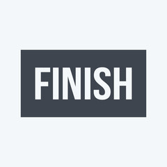 Finish Icon in trendy glyph style isolated on soft blue background