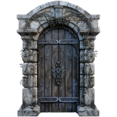 Beautiful fantasy door isolated on transparent background