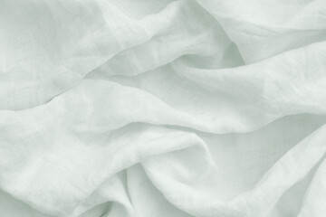 Pale green crumpled soft linen	