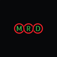 MRD letter logo design with white background in illustrator, vector logo modern alphabet font overlap style. calligraphy designs for logo, Poster, Invitation, etc.
