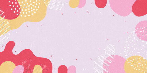 Cute doodle pattern background with abstract shapes and dots. Modern vector pattern for Banner, Flyer, Cover...	