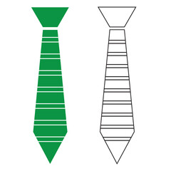 Tie icon vector set. professional necktie line symbol. businessman suit neck tie icon collection.