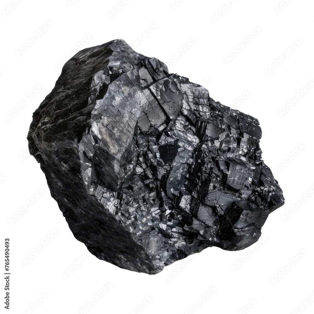 Wall mural black coal isolated on transparent background