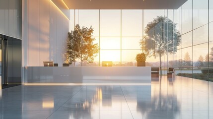 Fototapeta premium Sunset Glow Welcome to the Sophisticated World of Corporate Elegance