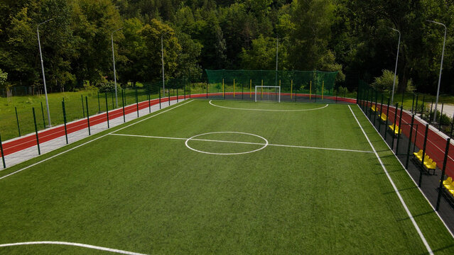 Football mini field aerial photography
