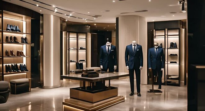 Elegant men's suit store.
