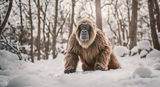 Yeti in the snow.
