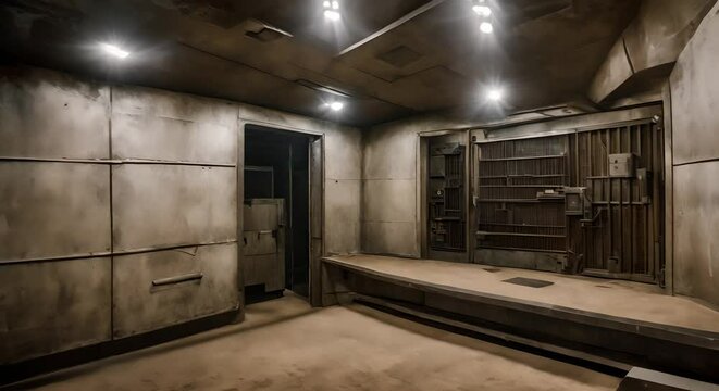 Interior of a bunker.