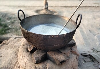 cooking on the fire