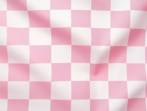 The gingham pattern on a pink and white background