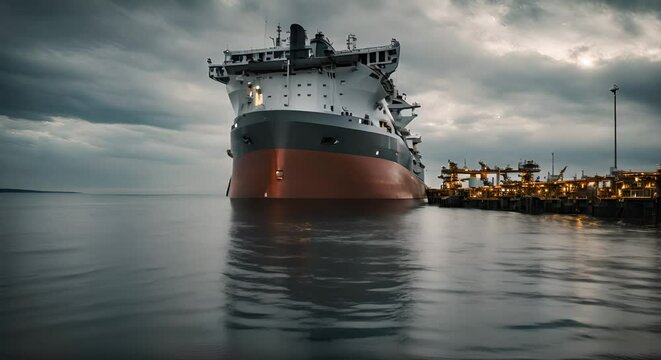 Boat with liquefied gas tanks.