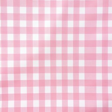 The gingham pattern on a pink and white background