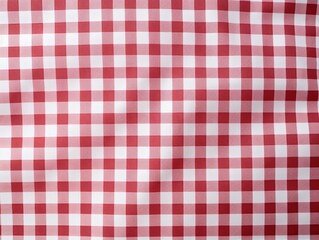 The gingham pattern on a red and white background