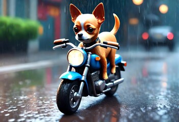 dog on the motorcycle