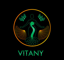 person in a yoga pose logo