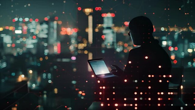 Data scientists work in a modern laboratory of a technology company on the development of a quantum computer. The concept of science, technology, machine learning, big data.