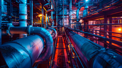 Petrochemical plant industry production factory oil pipeline and gas pipeline of oil refining and...