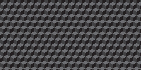 	
Modern dark Black and gray grid wallpaper backdrop from cube diagonal pattern texture background. Geometric seamless pattern cube. Cubes mosaic shape vector design.