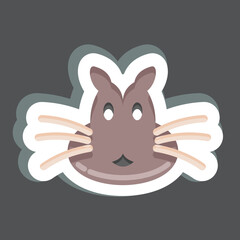 Sticker Chipmunk. related to Animal Head symbol. simple design editable. simple illustration. cute. education