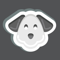 Sticker Dog. related to Animal Head symbol. simple design editable. simple illustration. cute. education