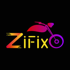 Typography ZiFix Logo Design