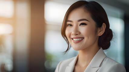 business woman with smile