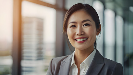 business woman with smile