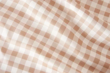 Foto op Canvas The gingham pattern on an ivory and white background © Celina