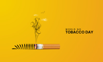 World No Tobacco Day, cigarette and people burning concept, creative design for no tobacco day.
