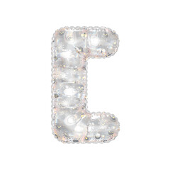 3D inflated balloon Square Brackets Symbol/sign with rainbow glass and sun smiley childrens pattern