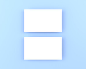 business card mockup on blue background