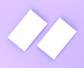 business card mockup on purple background