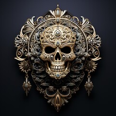 Kali, skull necklace, 3D, low noise, low texture, hign resolution