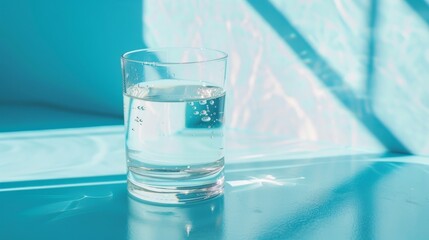 Glass of water on isolated background.