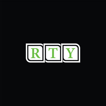 RTY three letter iconic academic logo design vector template. monogram, abstract, school, college, university, graduation cap symbol logo, shield, model, institute, educational, coaching canter, tech